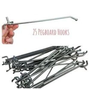 25 Pegboard‎ Hooks Approx 8" Heavy-Duty